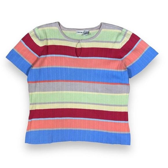 Vintage Cherokee Ribbed Tee Shirt Womens XL Multi Color - Picture 1 of 6